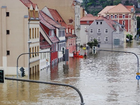 Flooded Town Square